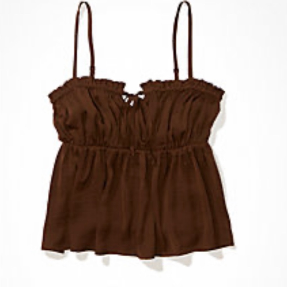 American eagle brown babydoll top size large